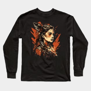 Native Indian Warrior Long Sleeve T-Shirt